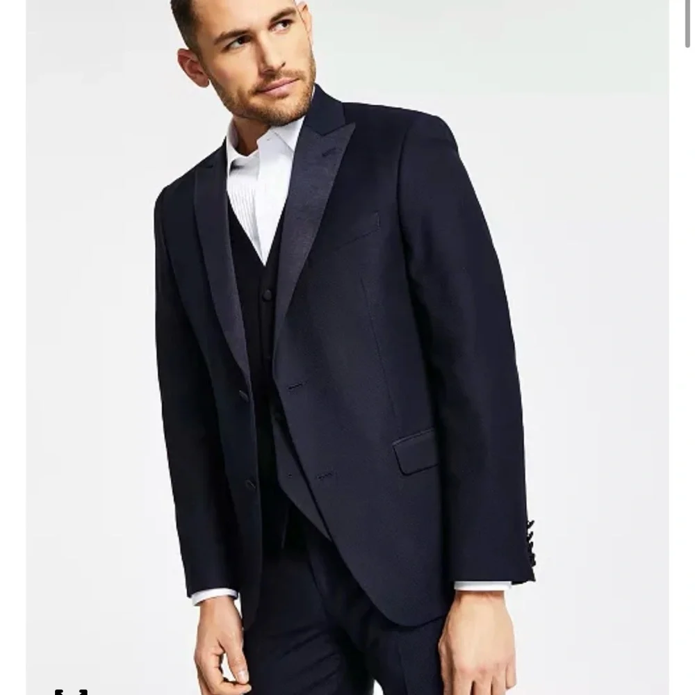 Alfani Men's Slim Fit Navy Tuxedo Jacket | Wedding Prom Formal Event | Size 44L
